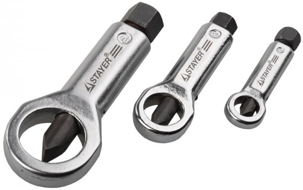 Набор STAYER Съемники стальные, для прикипевших гаек, 3шт 43213-H3