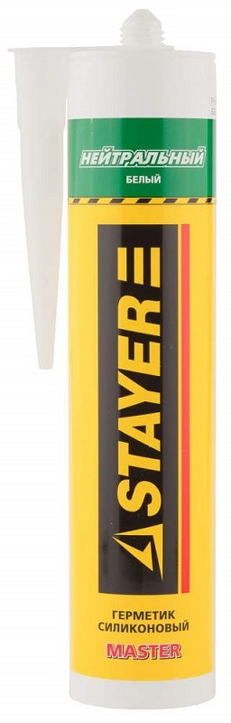 Герметик STAYER "MASTER" нейтральный силиконовый, белый, 260мл, 41217-0_z01