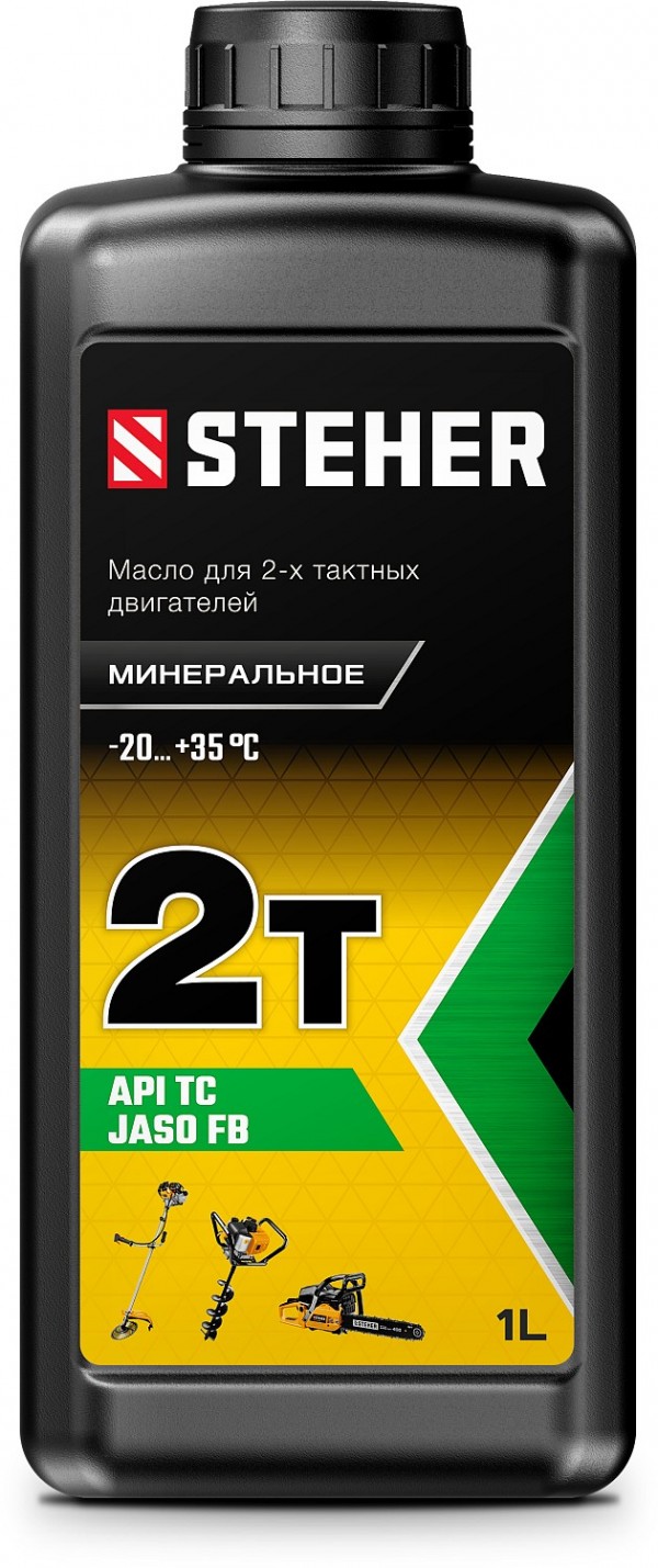 Минеральное масло для 2-тактных двигателей STEHER 2T-M, 1 л, 76001-1