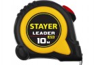 STAYER LEADER 10м / 25мм рулетка с автостопом в ударостойком обрезиненном корпусе, 3402-10-25