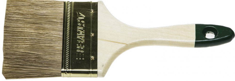 Кисть плоская STAYER "LASUR-STANDARD", смешанная щетина, деревянная ручка, 100мм 01031-100