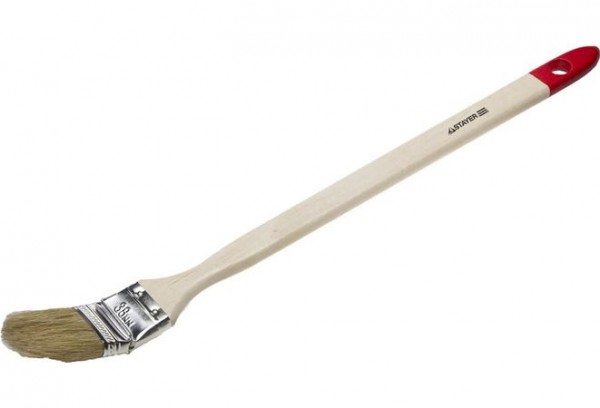 Кисть радиаторная STAYER "EURO", светлая натуральная щетина, деревянная ручка, 38мм, 0111-38