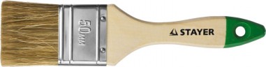 Кисть плоская STAYER "LASUR-STANDARD", смешанная щетина, деревянная ручка, 50мм 01031-50