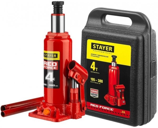 Домкрат гидравлический бутылочный Red Force STAYER 43160-4-K_z01