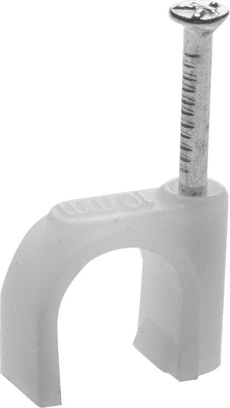 Скоба-держатель STAYER "MASTER" полипропиленовая, для круглого кабеля, с оцинкованным гвоздем, 10 мм, 70 шт, 4510-10