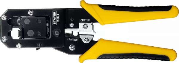 Кримпер STAYER "S-RJ" универсальный, RJ45, RJ11/RJ12, "PROFESSIONAL", 22652