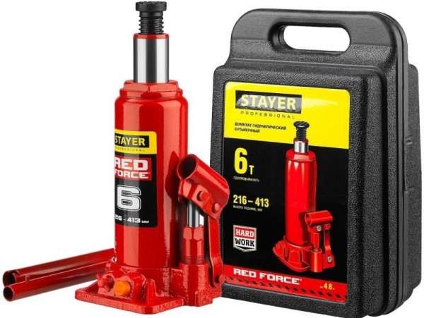 Домкрат гидравлический бутылочный Red Force STAYER 43160-6-K_z01