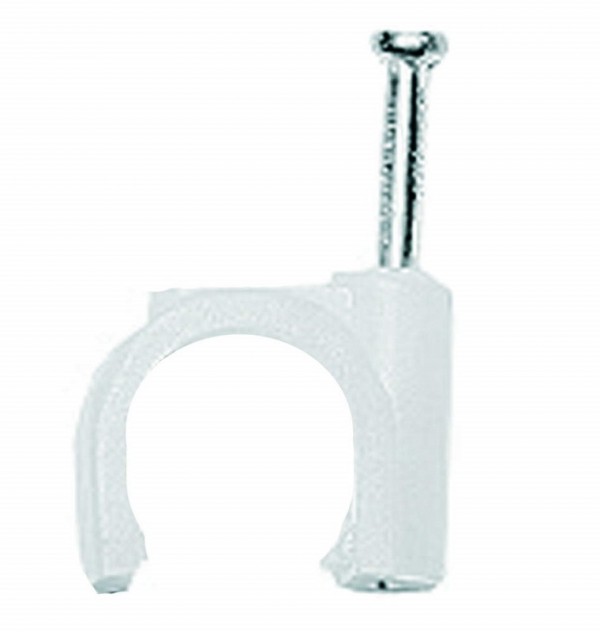 Скоба-держатель STAYER "MASTER" полипропиленовая, для круглого кабеля, с оцинкованным гвоздем, 4 мм, 100 шт, 4510-04