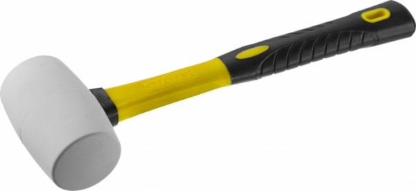 Киянка STAYER "PROFI" резиновая БЕЛАЯ, с фиберглассвой ручкой, 680г 20533-680