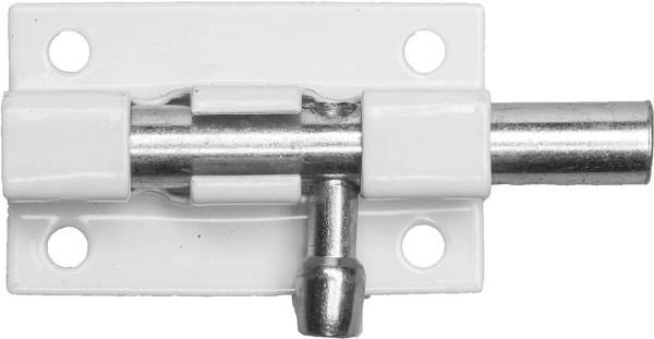 Задвижка накладная STAYER ШП-40 БЦ для окон и мебели, цвет белый/ цинк, 40 мм, 37751-40