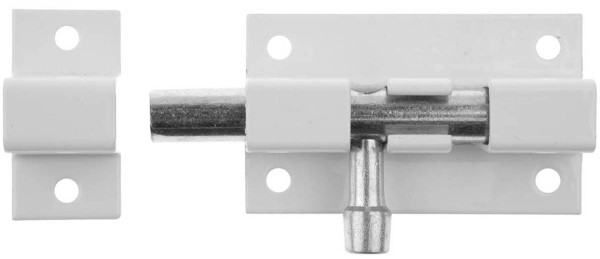 Задвижка накладная STAYER ШП-50 БЦ для окон и мебели, цвет белый/ цинк, 50 мм, 37751-50