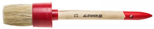Кисть круглая STAYER "MASTER", светлая натурал. щетина, пластм. корпус, деревян. ручка, №12 x45мм 0141-45