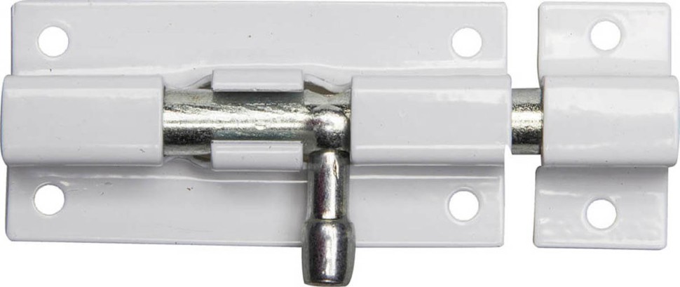 Задвижка накладная STAYER ШП-60 БЦ для окон и мебели, цвет белый/ цинк, 60 мм, 37751-60