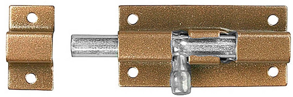 Задвижка накладная STAYER ШП-40 КМЦ для окон и мебели, цвет коричневый металлик/ цинк, 40 мм, 37753-40