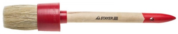 Кисть круглая STAYER "MASTER", светлая натурал. щетина, пластм. корпус, деревян. ручка, №16 x55мм 0141-55