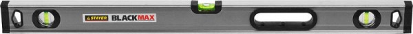 Уровень STAYER "PROFESSIONAL" "BlackMax" коробчатый усиленный с ручками, утолщенный особопроч профиль, 0,5мм/м, 3 ампулы, 80см 3475-080