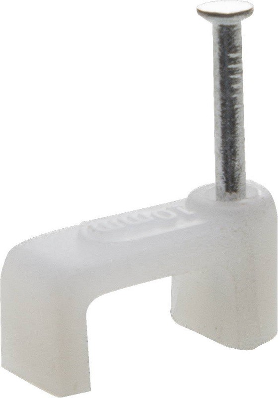 Скоба-держатель STAYER "MASTER" полипропиленовая, для плоского кабеля, с оцинкованным гвоздем, 10 мм, 70 шт, 4511-10