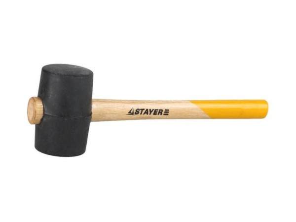 Киянка STAYER "STANDARD" резиновая черная с деревянной ручкой. 450г 20505-65