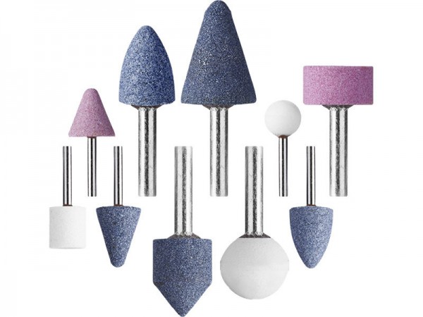 Набор STAYER "MASTER": Абразивные минишарошки-насадки для гравера и дрели, хвостовик d 3,2 / 6,0 мм, 10 предм. 2989-H10