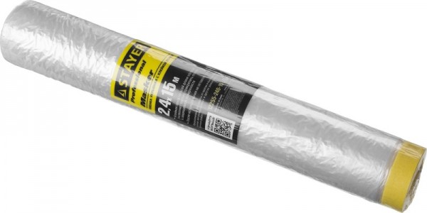 Пленка STAYER "PROFESSIONAL" защитная с клейкой лентой "МАСКЕР", HDPE, 9мкм, 2,4х15м 12255-240-15