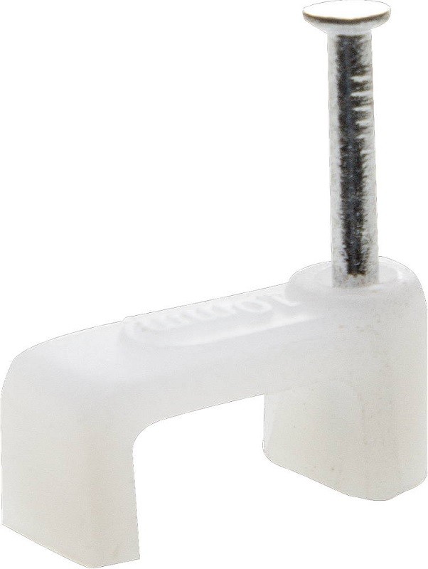 Скоба-держатель STAYER "MASTER" полипропиленовая, для плоского кабеля, с оцинкованным гвоздем, 5 мм, 100 шт, 4511-05