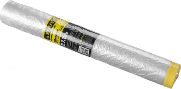 Пленка STAYER "PROFESSIONAL" защитная с клейкой лентой "МАСКЕР", HDPE, 9мкм, 2,7х15м 12255-270-15