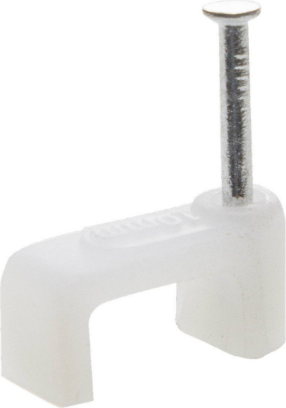 Скоба-держатель STAYER "MASTER" полипропиленовая, для плоского кабеля, с оцинкованным гвоздем, 7 мм, 100 шт, 4511-07
